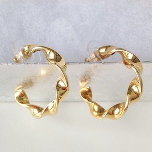 Monet Twisted Hoop Pierced Earrings 1"